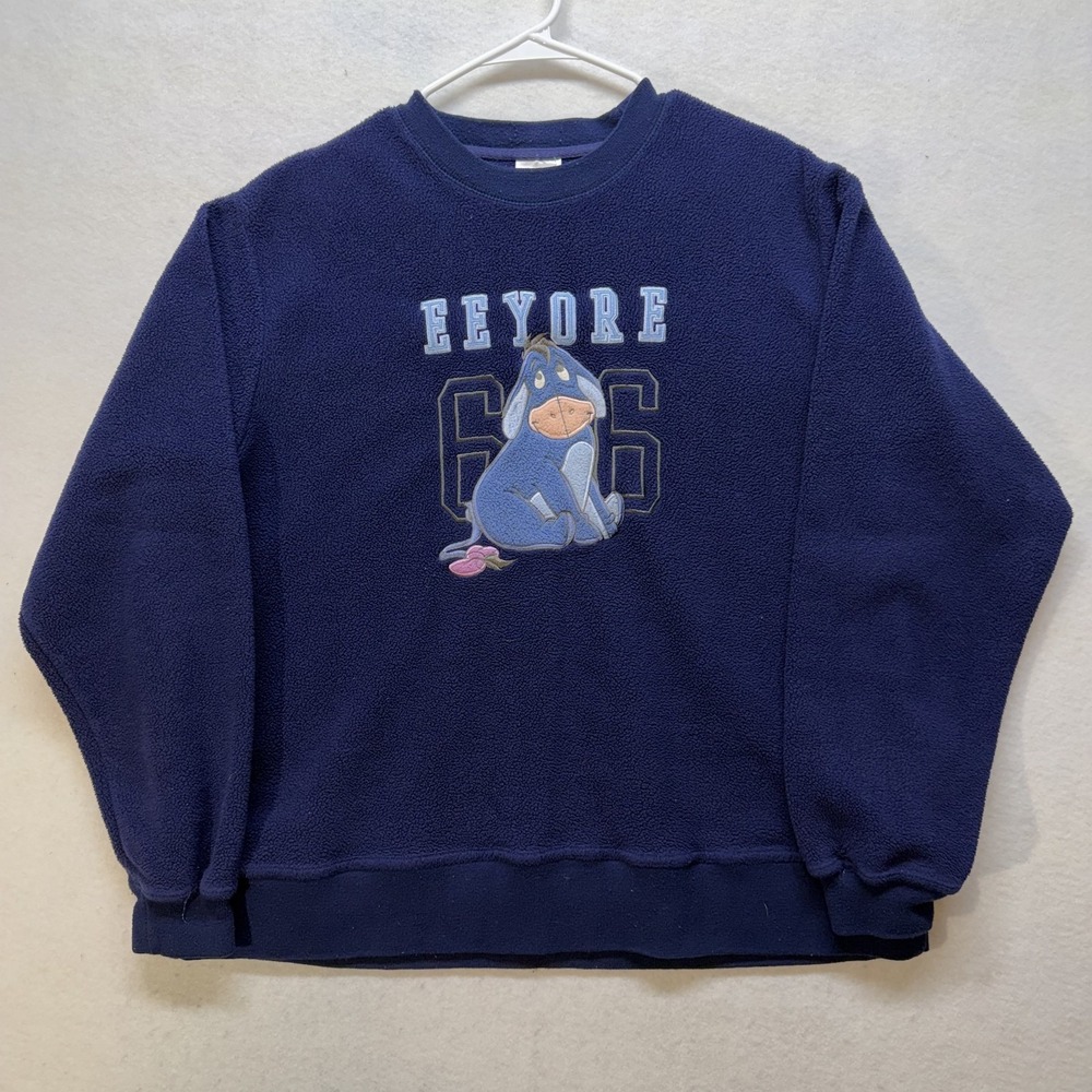 VINTAGE Disney Store Eeyore Mens M Blue Pullover Sweatshirt‎ Winnie The Pooh 66